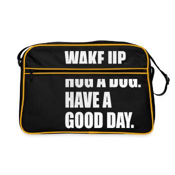 Dog Dogs Saying Proverbs - Retro Bag - black/gold - Front