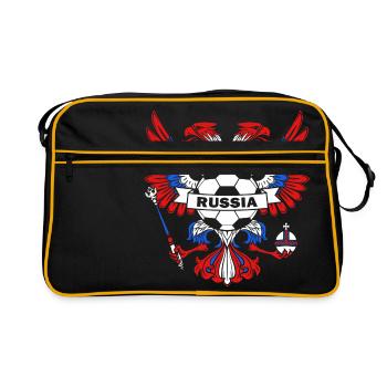 Drapeau de la Russie Moscou Poutine nation russe - Sac Retro - noir/or - Devant