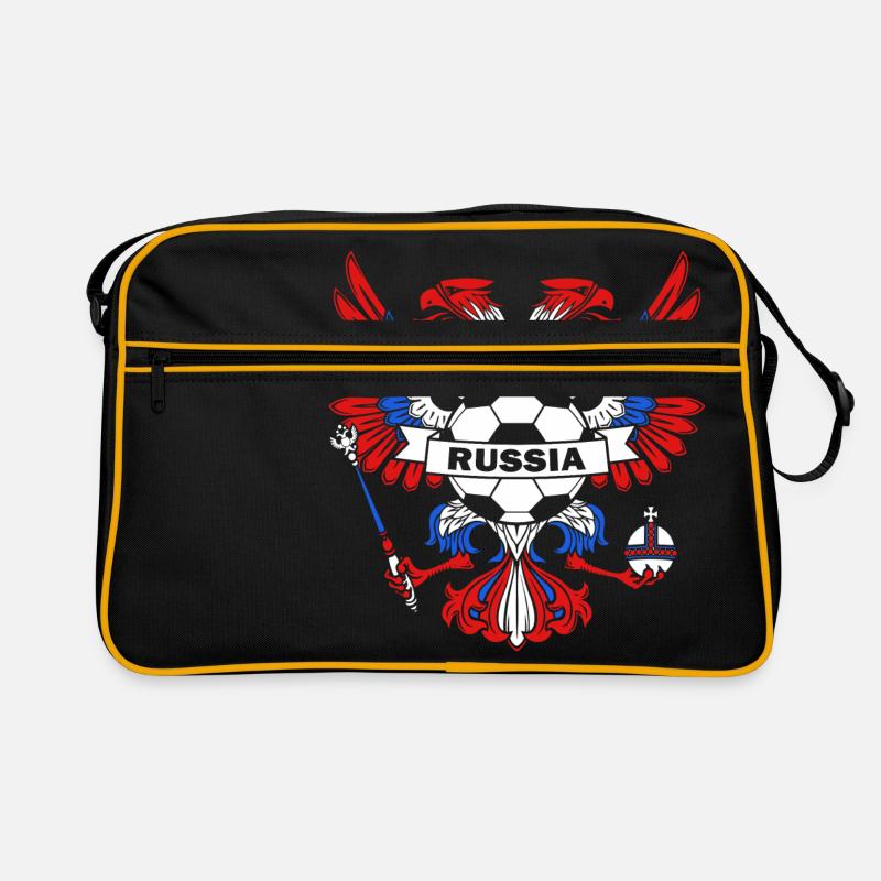 Drapeau de la Russie Moscou Poutine nation russe - Sac Retro - noir/or