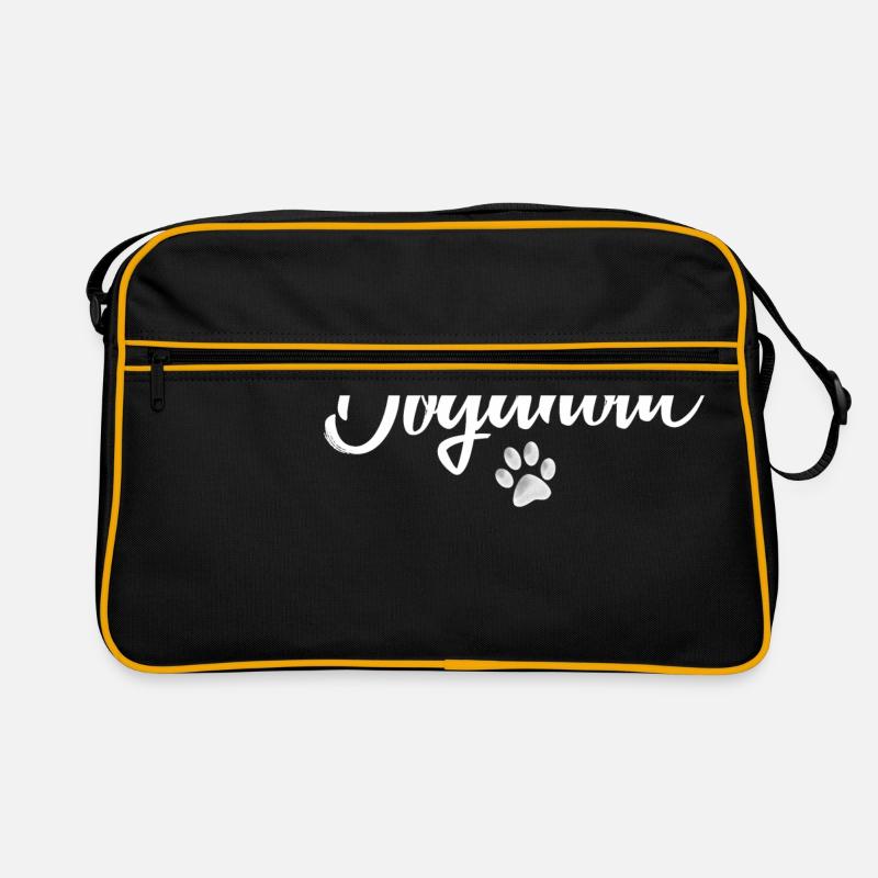 Hund Hunde Sprüche - Retro Tasche - Schwarz/Gold