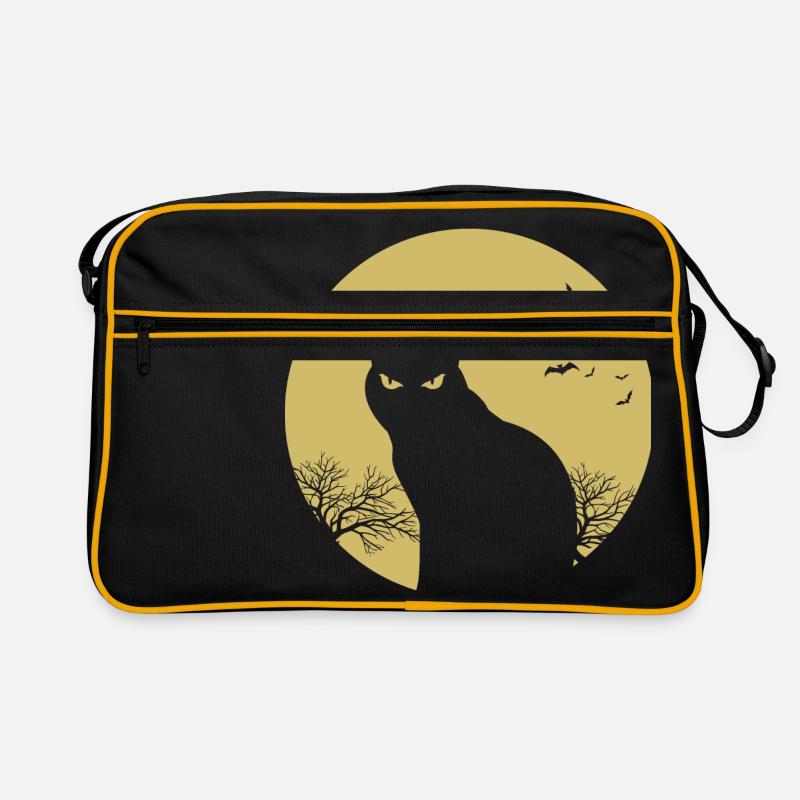 halloween chat lune Sac Retro