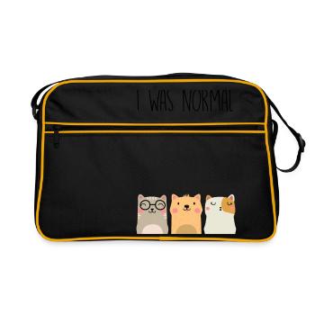 J'étais normal il y a 3 chats - Sac Retro - noir/or - Devant