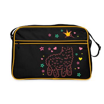 Lama - Retro Tasche - Schwarz/Gold - Vorne