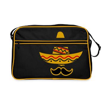 Mexique Mexicain avec un chapeau - Sac Retro - noir/or - Devant