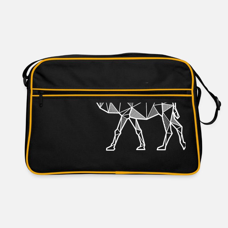 Kamel geometrisch Geschenk Hipster modern linien - Retro Tasche - Schwarz/Gold