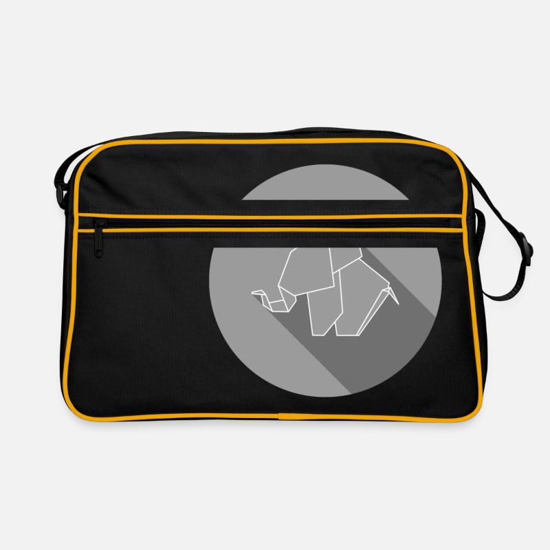 elefant - Retro Tasche - Schwarz/Gold