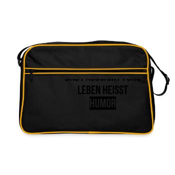 Sprüche humor Leben - Retro Tasche - Schwarz/Gold - Vorne