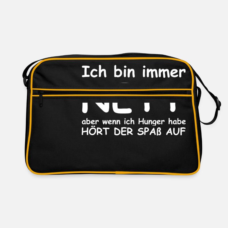 lustiger Spruch - Retro Tasche - Schwarz/Gold