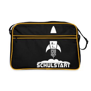 Einschulung - Retro Tasche - Schwarz/Gold - Vorne