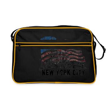 Drapeau de la ville de New York - Sac Retro - noir/or - Devant