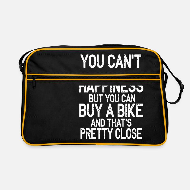 Motorrad Sprüche Spruch - Retro Tasche - Schwarz/Gold