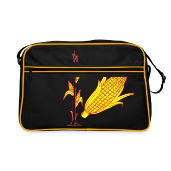 Corn cob plant harvest thanksgiving growing construction - Retro Bag - black/gold - Front