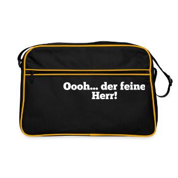 Oooh..der feine Herr! lustiges Geburtstagsgeschenk - Retro Tasche - Schwarz/Gold - Vorne