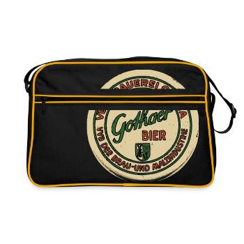 VEB Brauerei Gotha - Retro Tasche - Schwarz/Gold - Vorne