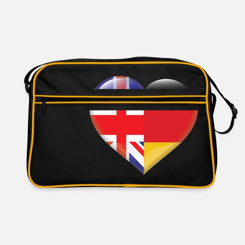 Heart Flag England Germany German Gift Retro Bag