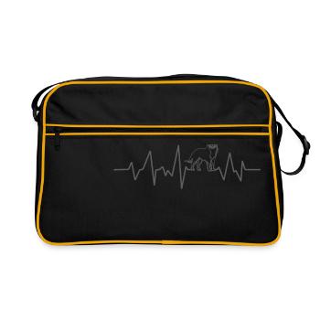 Heartbeat Bernese Mountain Dog idée cadeau impulsion - Sac Retro - noir/or - Devant