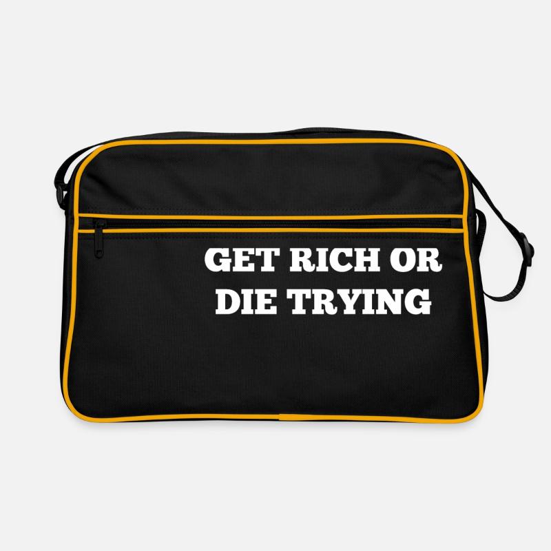 GET RICH OR DIE TRYING funny gift idea Retro Bag