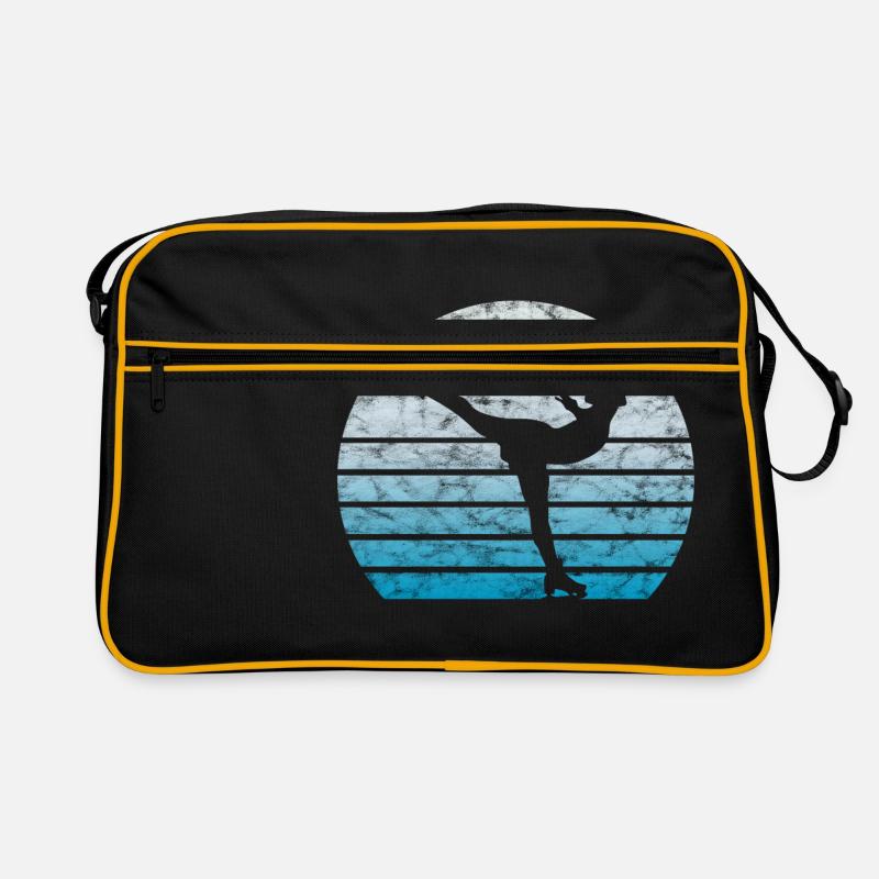 Eiskunstlauf Eiskunstläufer Retro Vintage Geschenk - Retro Tasche - Schwarz/Gold