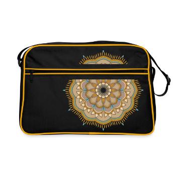 Mandala Mandelbrot - Sac Retro - noir/or - Devant