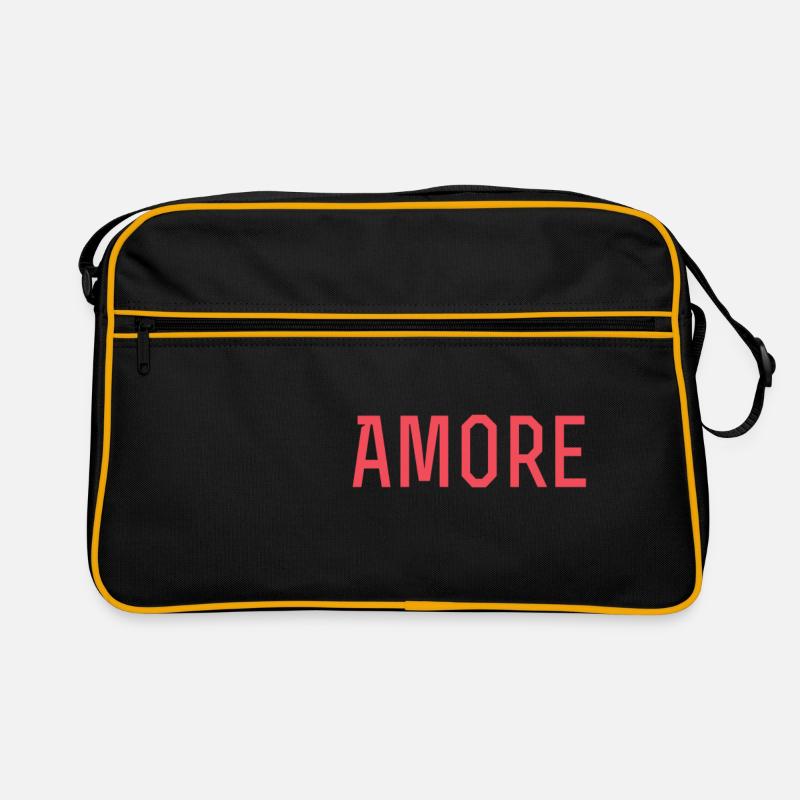 Amore Statement shirt - Retro Tasche - Schwarz/Gold