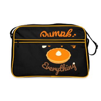Tarte à la citrouille corrige tout - Halloween citrouille - Sac Retro - noir/or - Devant