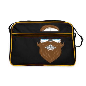 Hipster Face - Retro Bag - black/gold - Front