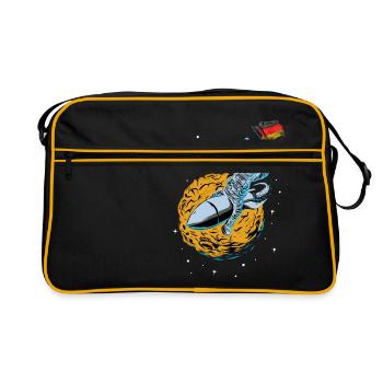 Astronaute allemand dans l’espace - Sac Retro - noir/or - Devant