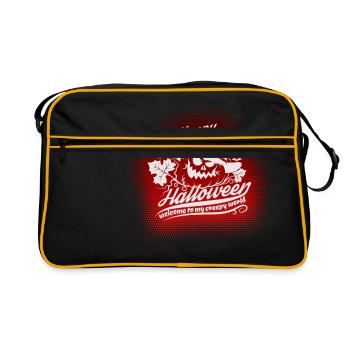 Citation de bonne fête de la citrouille Halloween Bienvenue - Sac Retro - noir/or - Devant