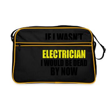 Electrician saying saying - Retro Bag - black/gold - Front