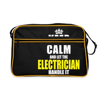 Électricien garder son calme en disant disant cadeau - Sac Retro - noir/or - Devant