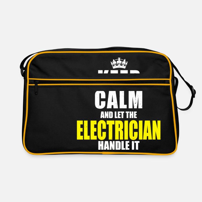 Elektriker Keep calm Sprueche Spruch Geschenk Retro Tasche