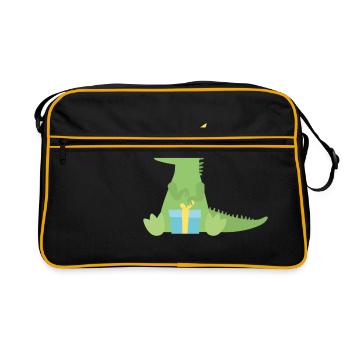 T Rex cadeau d’anniversaire - Sac Retro - noir/or - Devant