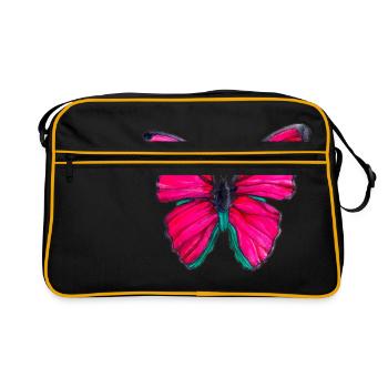 Papillon rose - Sac Retro - noir/or - Devant