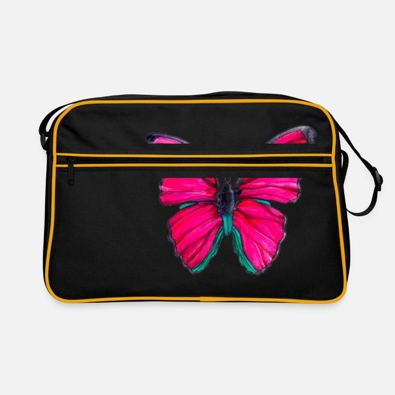 Pinker Schmetterling Retro Tasche