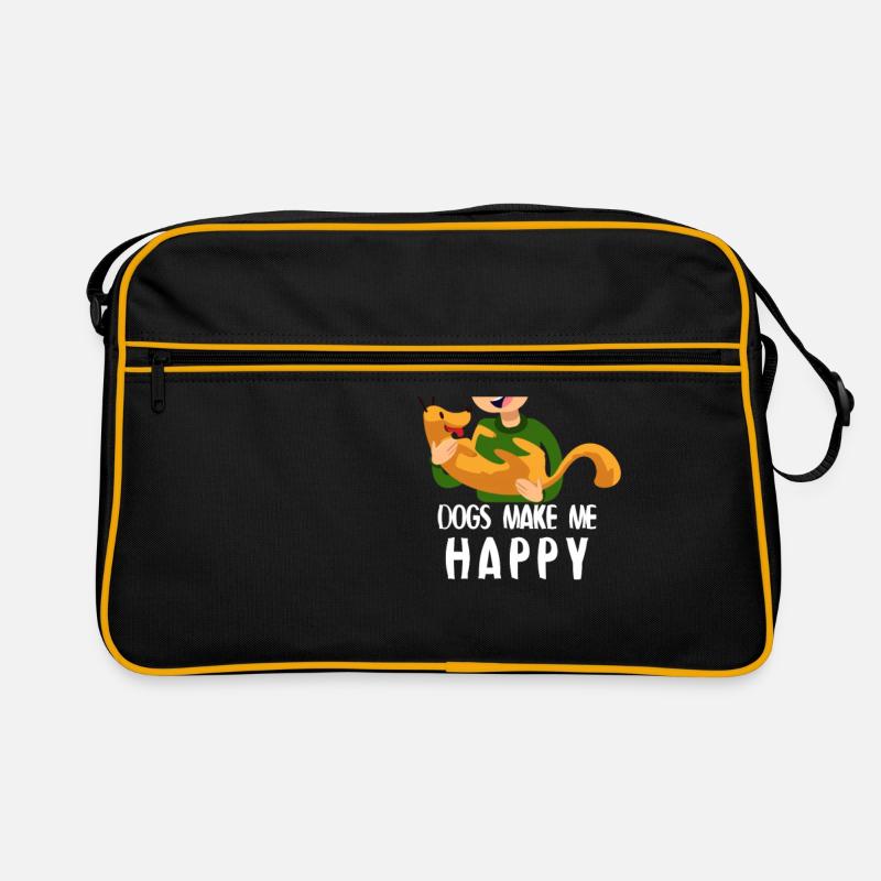 Dogs make me happy Retro Tasche