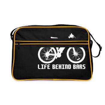 LIFE BEHIND BARS - Retro Bag - black/gold - Front