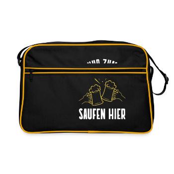 Just to drink here - Retro Bag - black/gold - Front