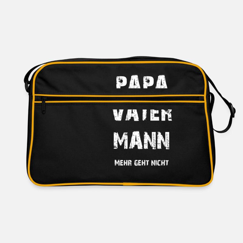 Stolzer Papa Vater Mann - Retro Tasche - Schwarz/Gold