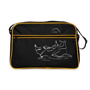 Chicken Feeding Farmer Farmer Gift Idea Chicken - Retro Bag - black/gold - Front