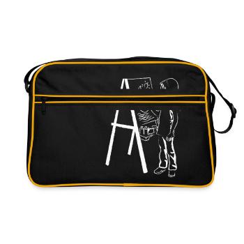 Enfant art toile peinture artiste cadeau idée - Sac Retro - noir/or - Devant