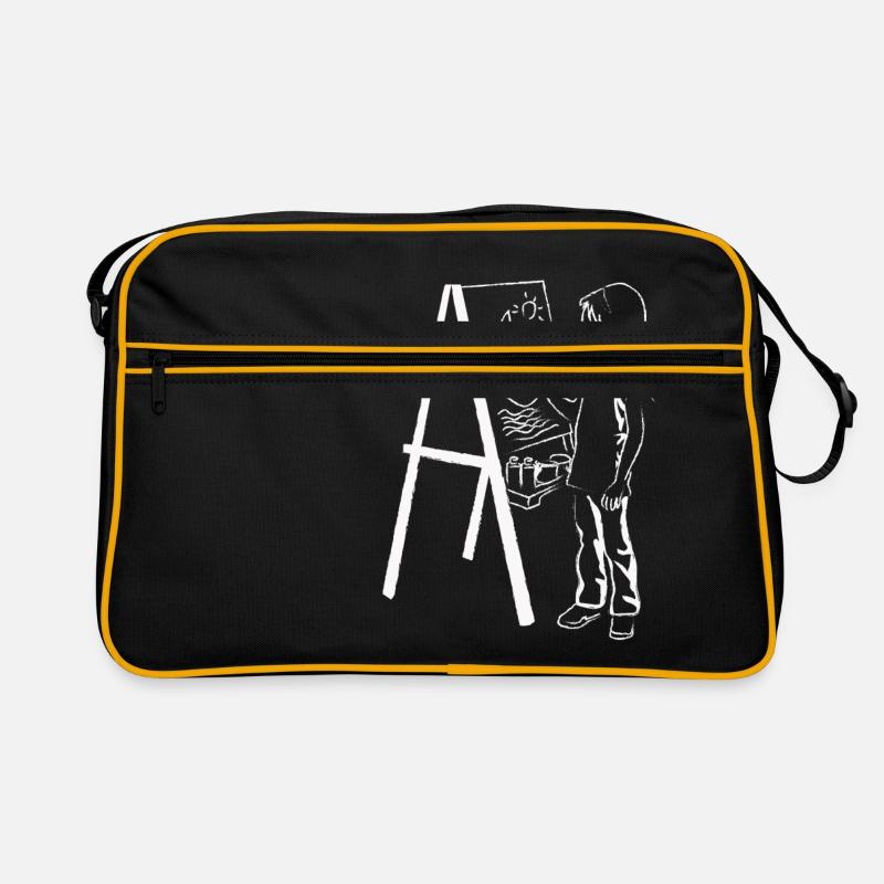 Kind Kunst Leinwand malen Künstler Geschenkidee - Retro Tasche - Schwarz/Gold