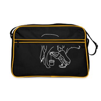 Cow milk farm cows stall gift idea milk - Retro Bag - black/gold - Front