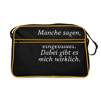 Some say I'd be conceited about it there - Retro Bag - black/gold - Front