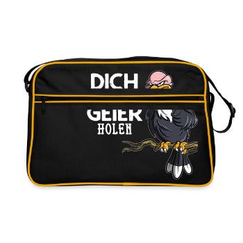 Dich soll der Geier holen - Retro Tasche - Schwarz/Gold - Vorne