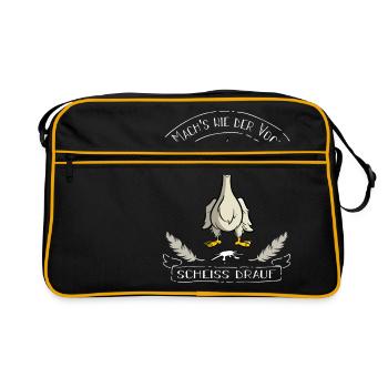 Do it like the bird - shit on it - Retro Bag - black/gold - Front