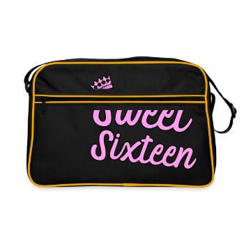 16th Birthday Shirt Idea Gift - Retro Bag - black/gold - Front