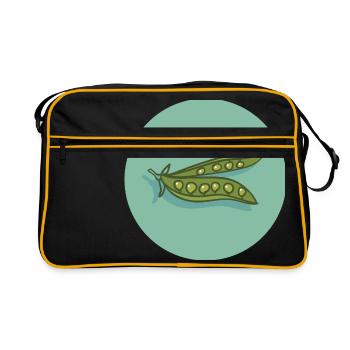 Veganer Vegetarier Tierschutz Geschenkidee - Retro Tasche - Schwarz/Gold - Vorne