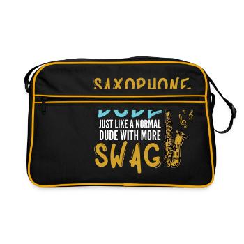 Saxophon Kumpel - Retro Tasche - Schwarz/Gold - Vorne