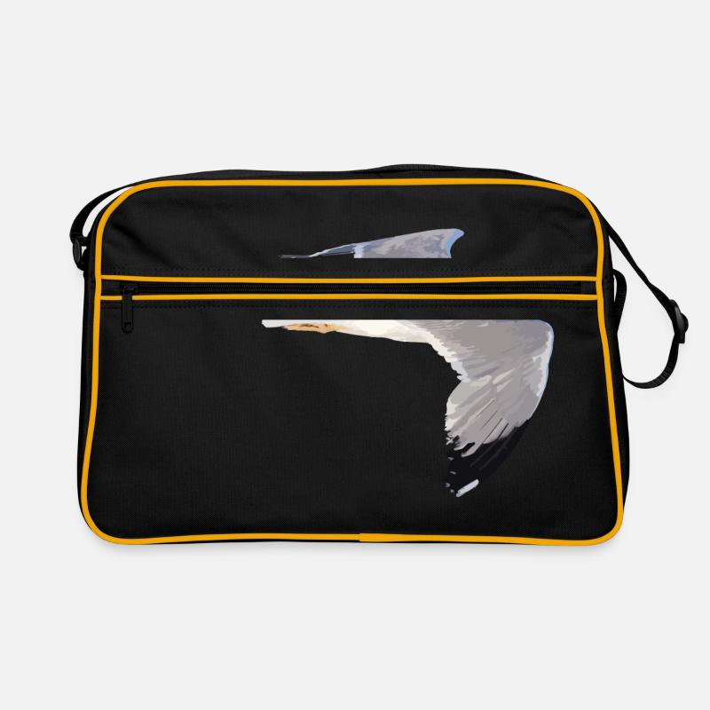 Möwe - Retro Tasche - Schwarz/Gold
