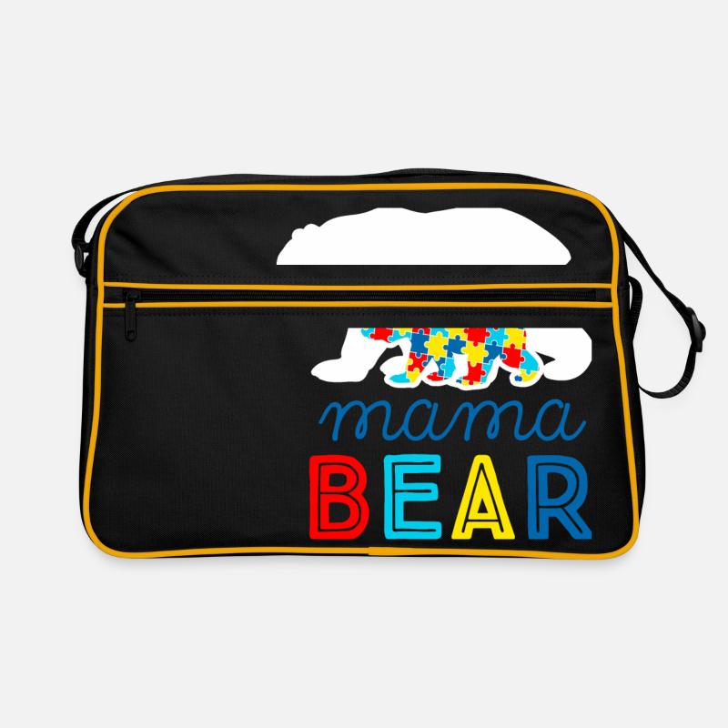 Autismus Autist ADHS Mutter Mama Asperger Geschenk - Retro Tasche - Schwarz/Gold